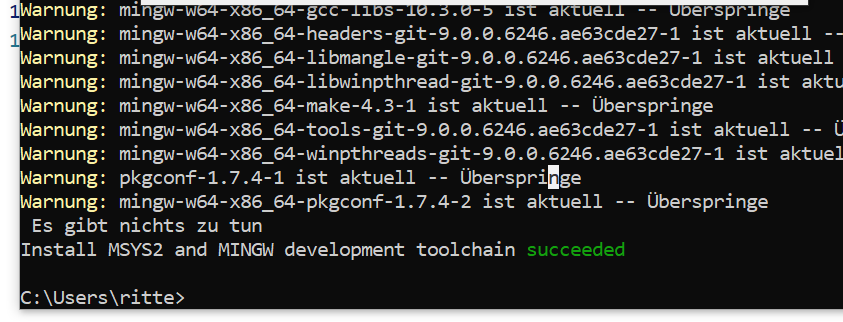 Command prompt with Ruby after the ridk command is done