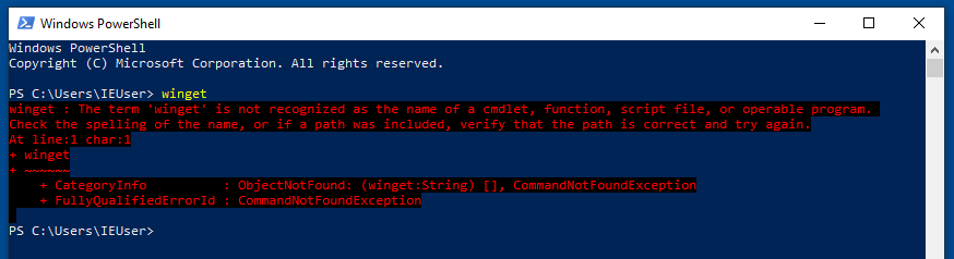 install winget powershell